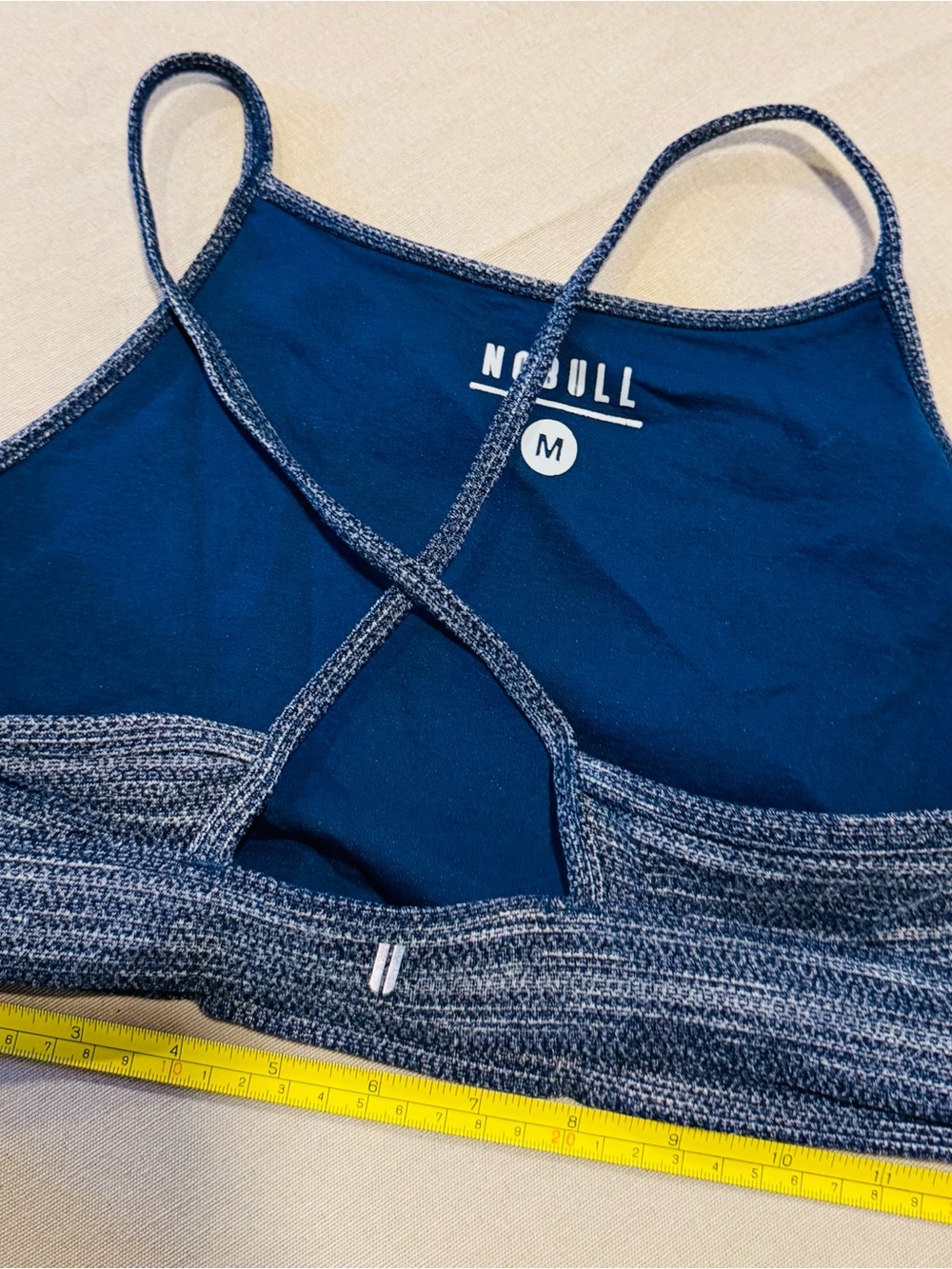 NOBULL Heathered Dark Blue Ribbed Sports Bra - Picture 3 of 4
